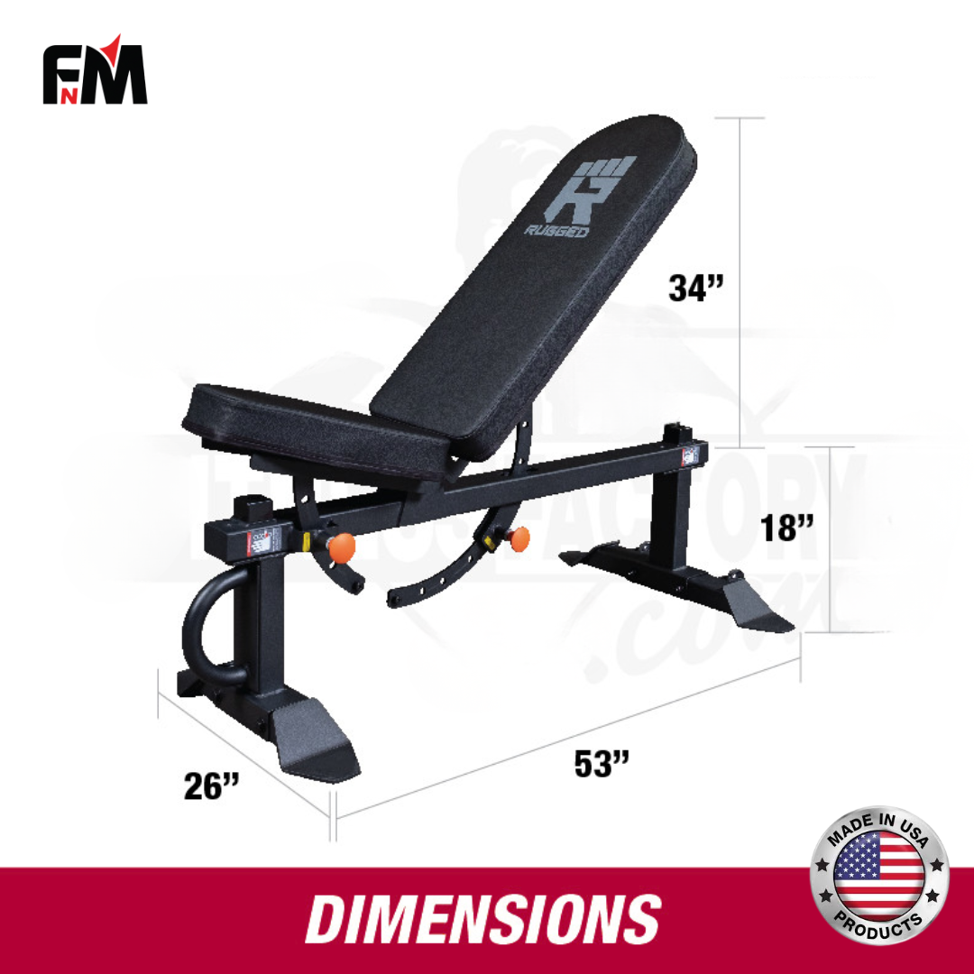 FitnMeet Rugged Flat/Incline Bench – Heavy-Duty Gym Bench, 1,500 lb Capacity - Image 2