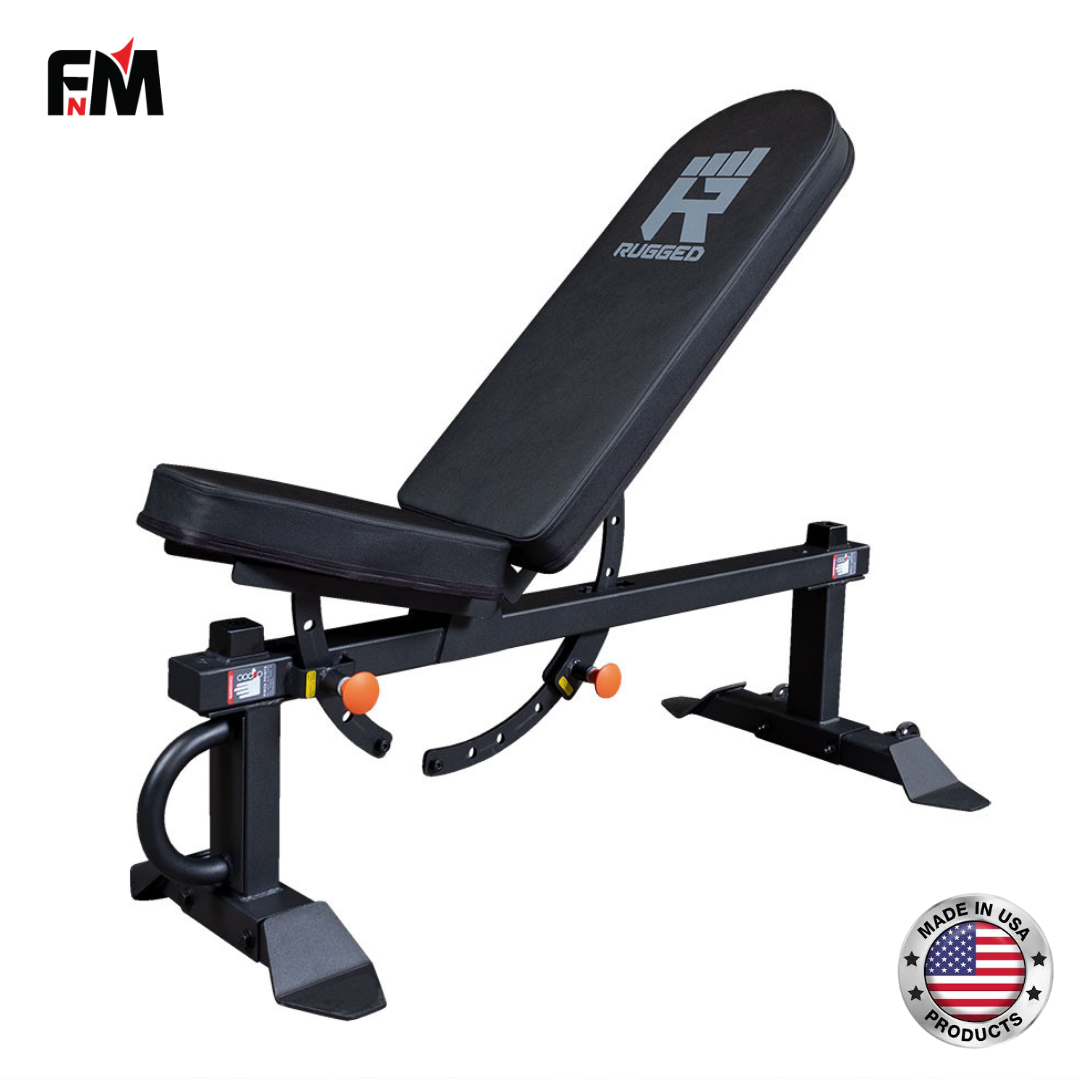 FitnMeet Rugged Flat/Incline Bench – Heavy-Duty Gym Bench, 1,500 lb Capacity