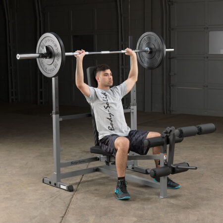FitnMeet Olympic Flat-Incline Adjustable Bench with Uprights and Leg Developer – Home Gym Bench