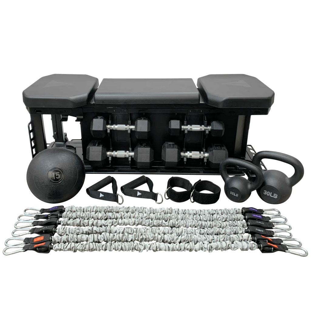 FitnMeet Throwdown FXD Bench with Accessories – Adjustable Flat & Incline Weight Bench for Home & Commercial Gym Workouts