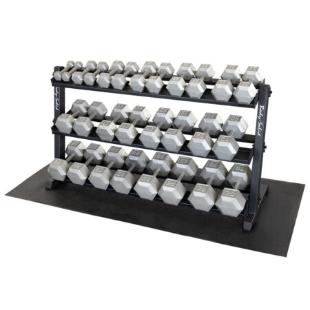 FitnMeet 5–70 lb. Hex Dumbbell Set with 3-Tier Heavy Duty Storage Rack – Adjustable Dumbbells for Home Gym, Free Shipping & Lifetime Warranty
