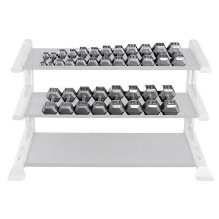 FitnMeet 5–50 lb. Hex Dumbbell Set with Body-Solid GDR80 3-Side Vertical Rack – Adjustable Dumbbells, Dumbbell Set with Rack, Home Gym Dumbbells