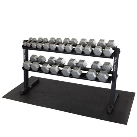 FitnMeet 5–50 lb. Hex Dumbbell Set with Body-Solid Heavy Duty Storage Rack – Adjustable Dumbbells, Dumbbell Set with Rack, Home Gym Dumbbells
