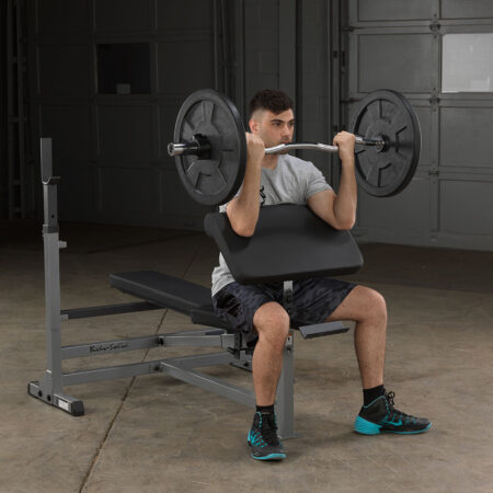 FitnMeet PowerCenter Adjustable Weight Bench with Uprights and Leg Developer – Flat, Incline & Decline Home Gym Bench