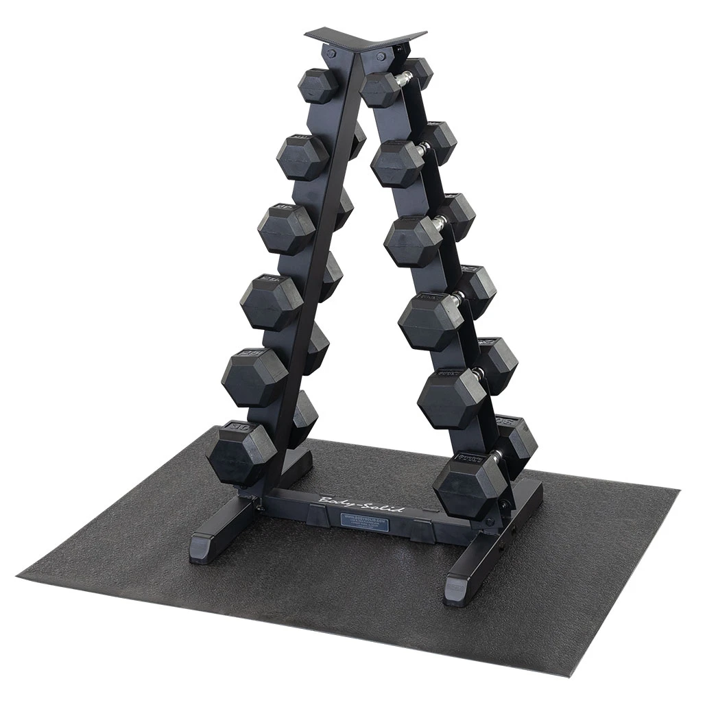 5-30 lb Rubber Dumbbell Package With Rack