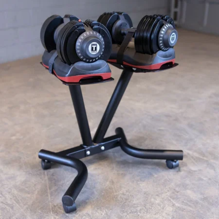 Body-Solid Adjustable Dumbbells With Stand