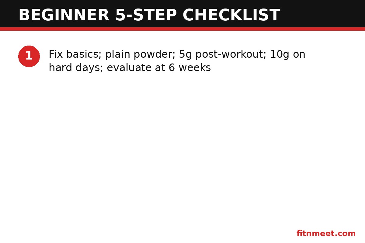L glutamine benefits beginner checklist: 5-step plan for dosage, timing and evaluation
