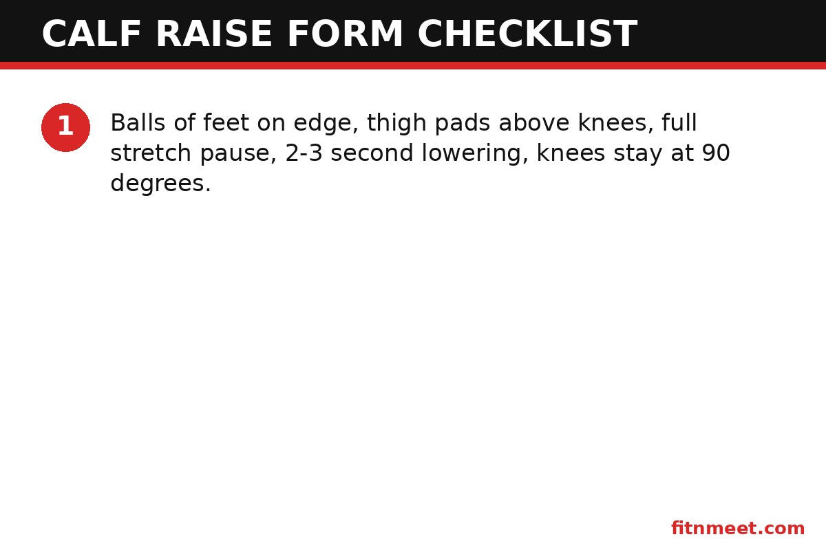 The seated machine form checklist: foot position, tempo, stretch pause and programming