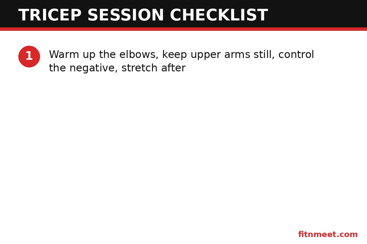 Tricep dumbbell workouts session checklist for safe training