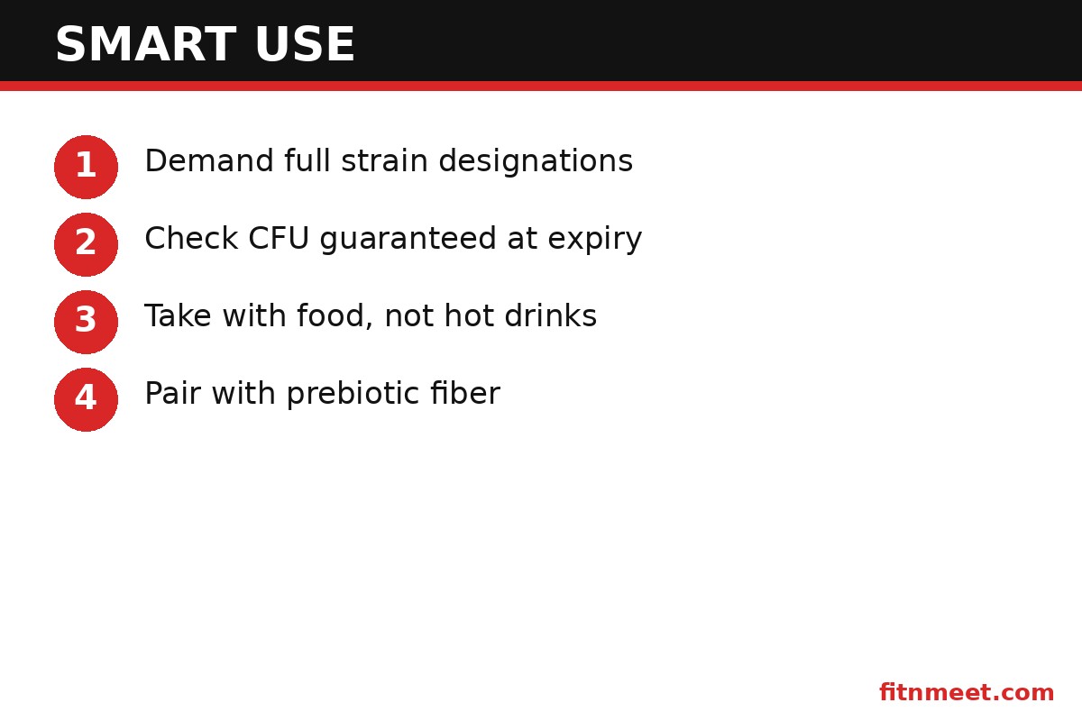 Vegan probiotics do-this-not-that checklist: strain labels, CFU guarantees, timing and storage for vegan probiotics