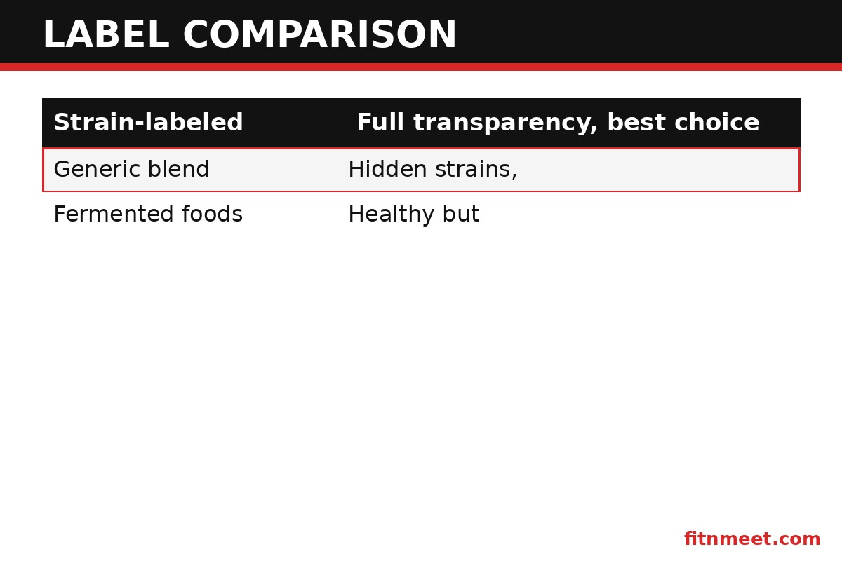Vegan probiotics comparison: strain-labeled vs generic blend probiotics on transparency, CFU guarantees and testing