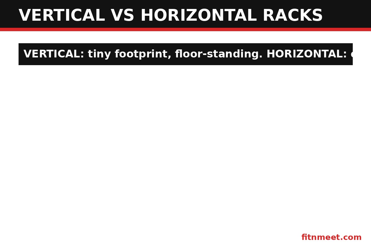 Vertical vs horizontal bar rack comparison for gym storage