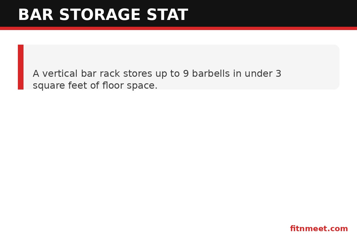 Vertical bar rack space-saving stat for home gyms