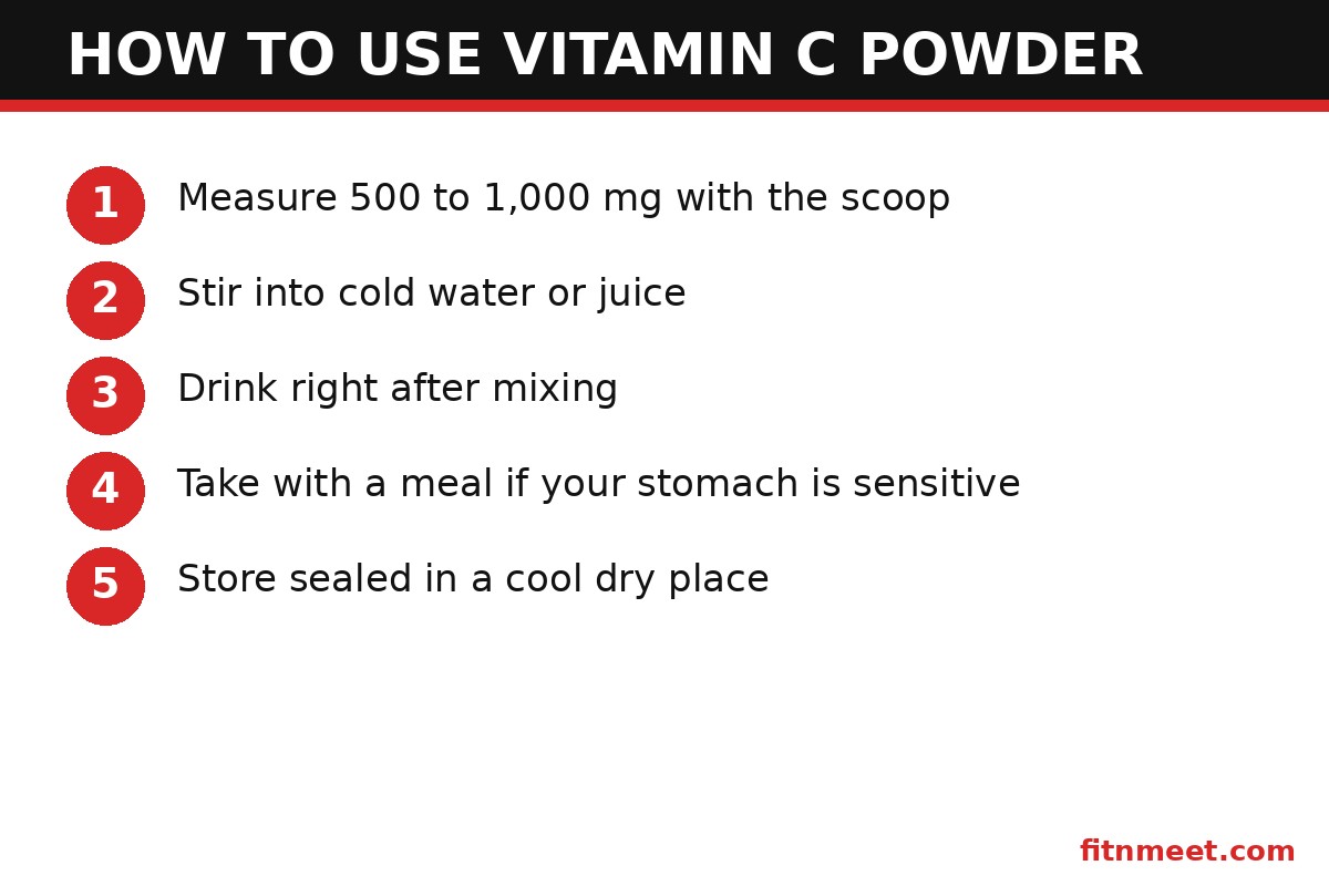 How to use vitamin C powder step by step checklist