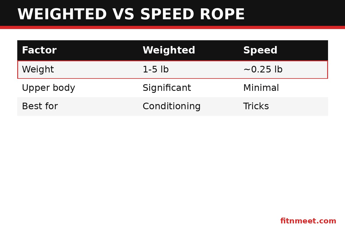 Weighted jump rope vs regular jump rope compared